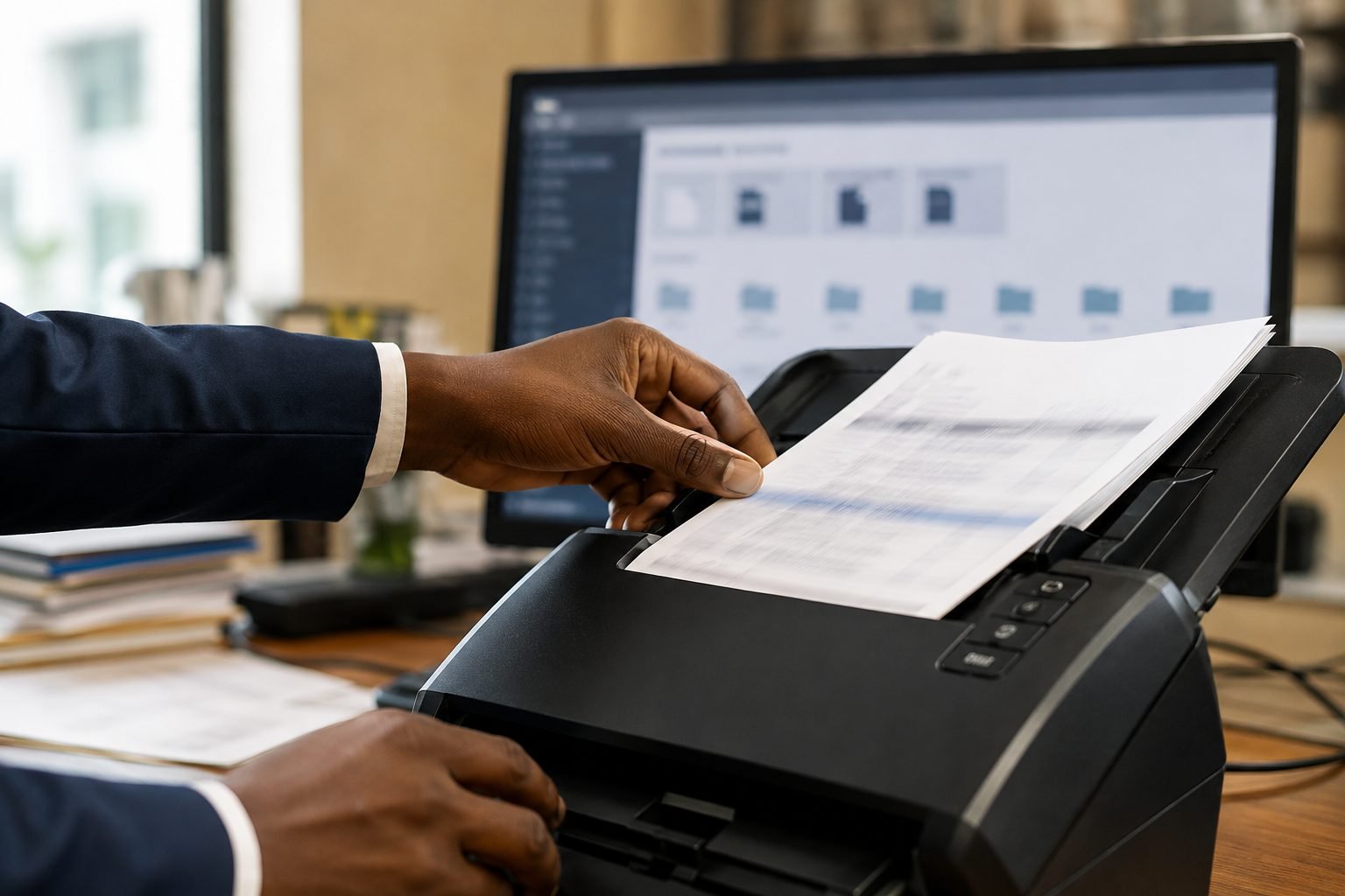 Numérisation de documents sur scanner professionnel